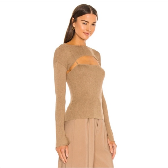 New Bubish Revolve Paloma knit sweater in Mocha Size Small - Picture 2 of 12